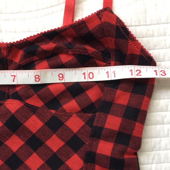 Free People Bustier Plaid Crop Top Black Red XS - Picture 8 of 12